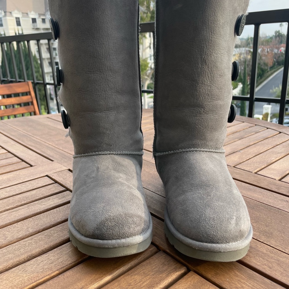 Tall Grey Button Up Uggs (Bailey Button Boot) - image 2